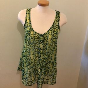 Rachel Roy , snake print blouse , size M .